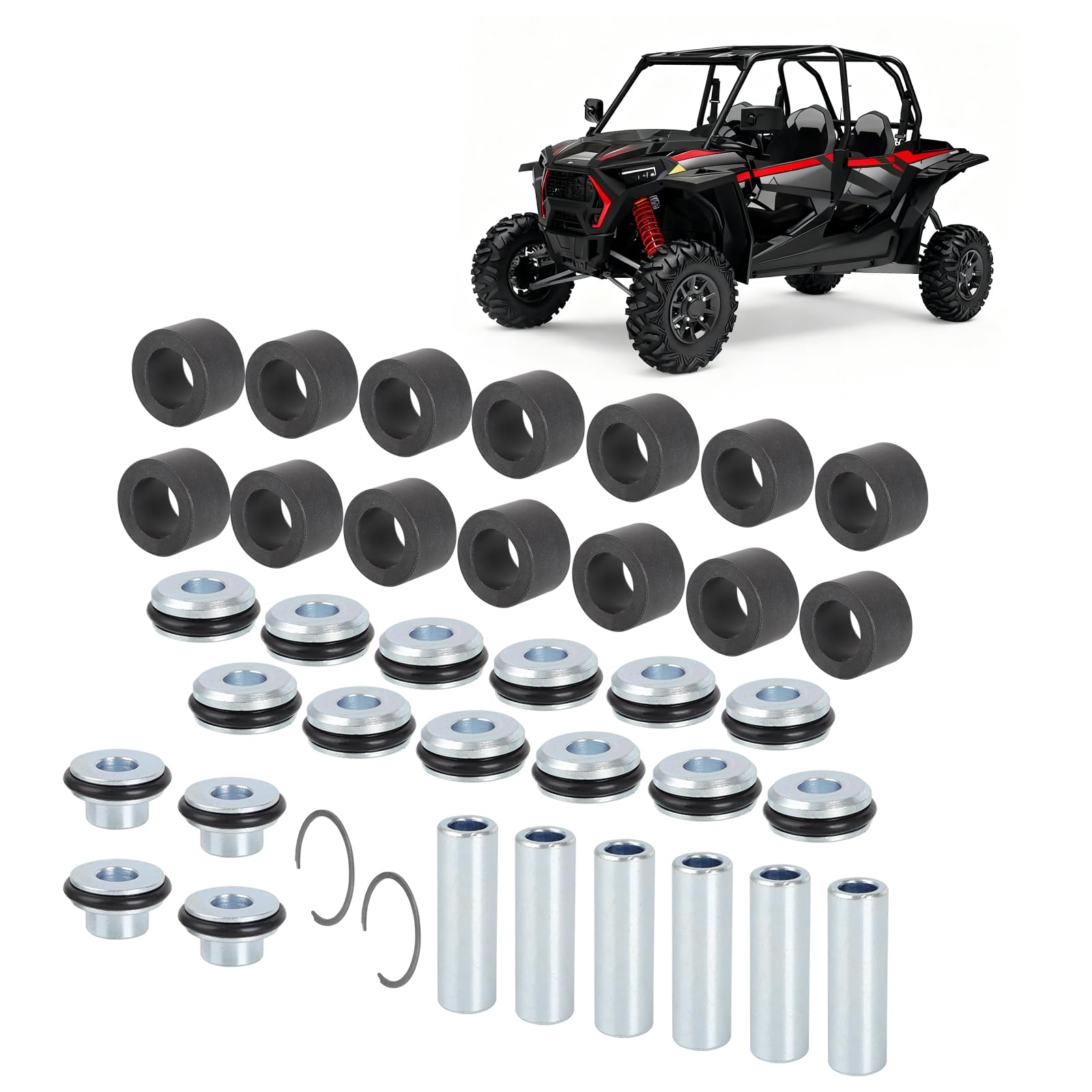 Photo 1 of Alpha Rider Heavy Duty UHMW A-Arm Bushing Kit for 2014-2023 Polaris RZR XP 1000 / RZR XP 4 1000 Front Rear Control Arm Bushing Kit 38PCS