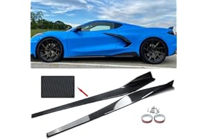 ORIVIN Car Side Skirt Rocker Panel Exterior Splitter Wing Compatibility with Corvette C8 Splitter Diffuser Body Accessories,Carbon Fiber