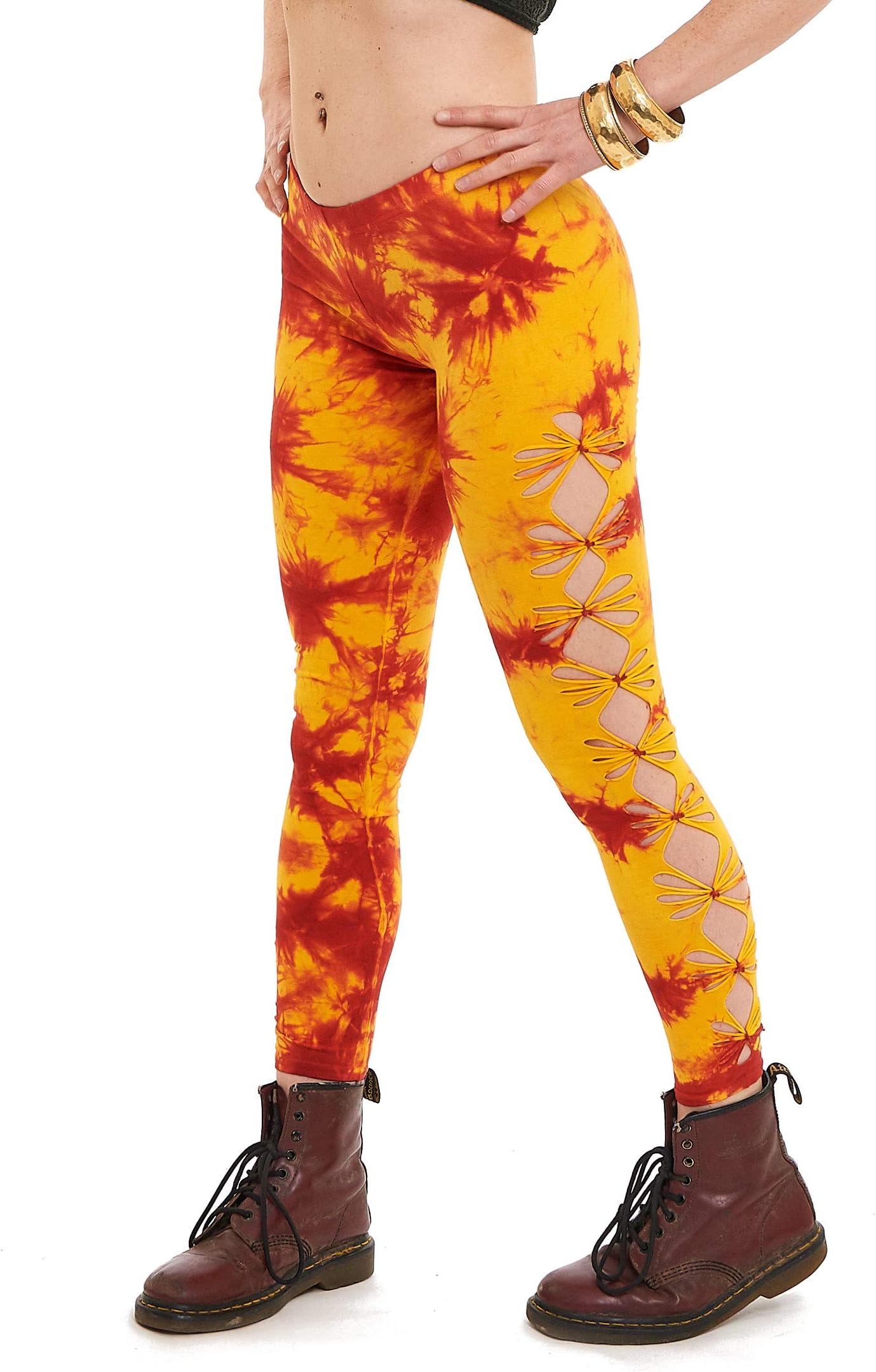 Altshop UK Women Tie Dye Leggings, Tribal Leggings, Hippie PSY Trance Leggings, Hippy Festival Clothing