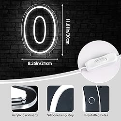 ATTNEON Number 0 Neon Sign,Led Light Up Zero