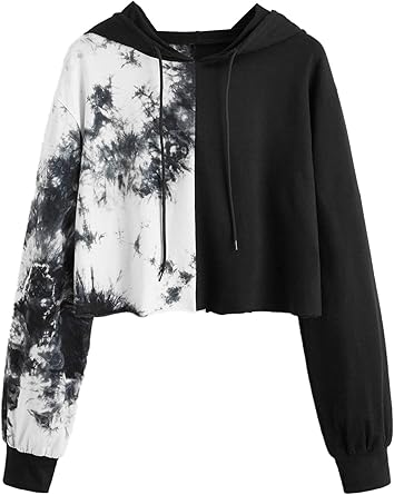 drawstring crop hoodie