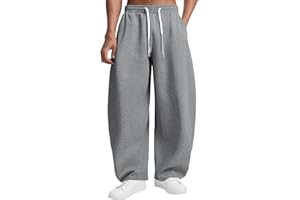 Susclude Mens Baggy Barrel Sweatpants Wide Leg Drawsting Loose Fit Casual Comfy Lounge Lightweight Gym Track Summer Pants