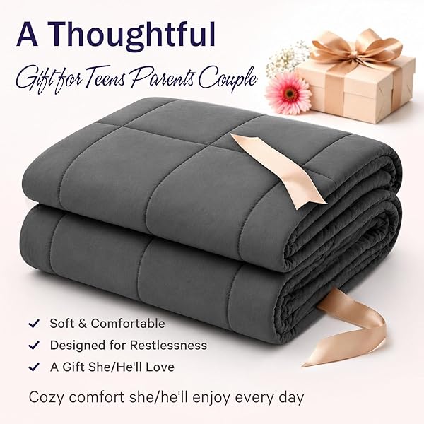 WEIGHTED BLANKET FOR ADULTS 20LBS, 48″X72″, TWIN FULL SIZE COOLING HEAVY THROW BLANKET FOR 180-220LBS, MICROFIBER SOFT THICK BIG BLANKETS WEIGHTED COMFORTER BREATHABLE GIFTS FOR SLEEPING, GREY