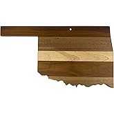 Totally Bamboo Rock & Branch Series Shiplap Oklahoma State Shaped Wood Serving and Cutting Board | Great for Wall Art 16-3/4" x 9" x 5/8"