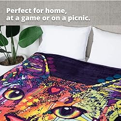 Dawhud Direct Colorful Cat Fleece Blanket for