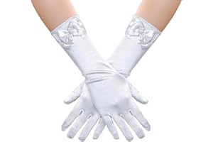 GHGMAO Little Girls Princess Gloves - Satin Gloves for Birthday Halloween Costume Party Princess Cosplay First Communion