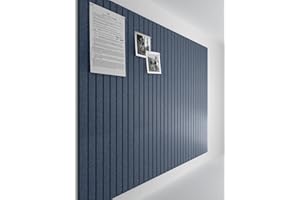 Bumusty Large Cork Board Alternative-47 x35 Felt Bulletin Board Tiles, with 30 Pushpins, 70 Adhesive Tabs, 12-Pack Slat Wall Paneling, Cork Boards for Office Push Pin Board Felt Board-Denim Blue