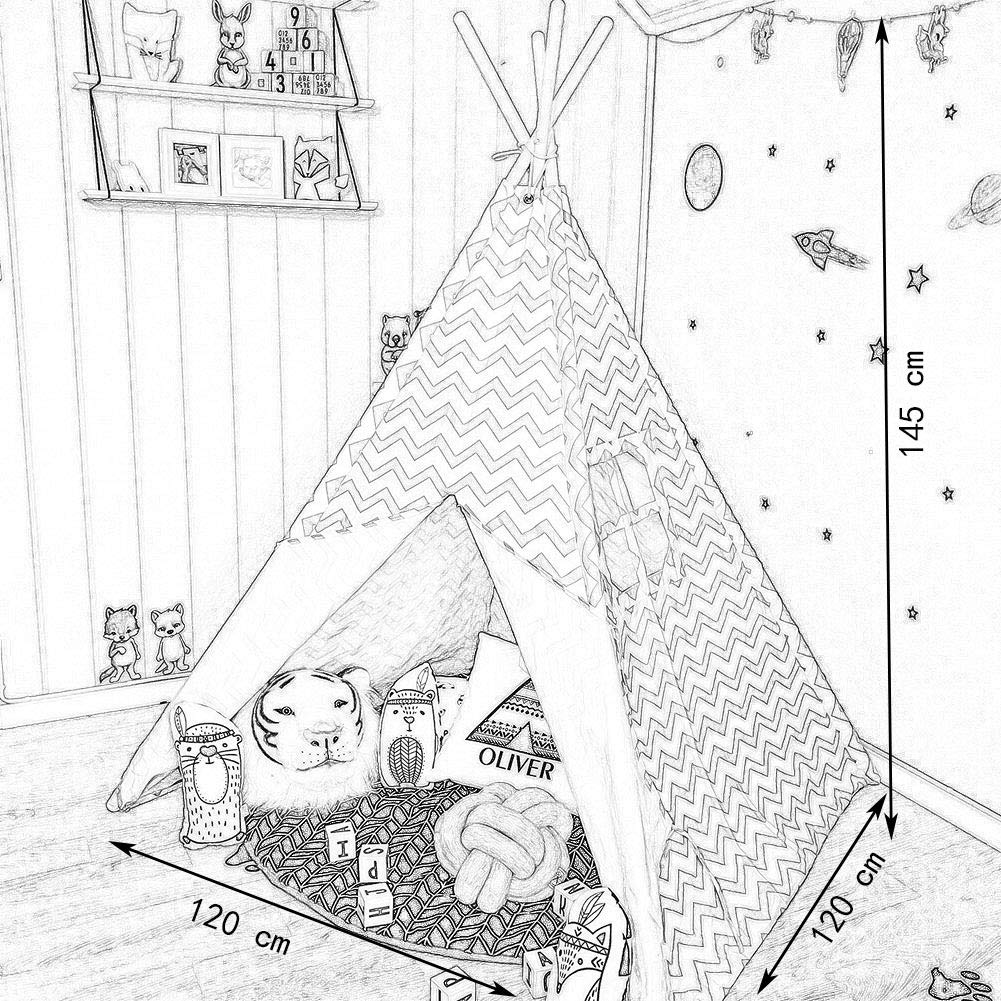スペース B07kn2b48y 正方晶のキャンバスは 子供のプレイハウスを段ボール 大規模な屋内と屋外のインド風木製ポール子供用テント グレー プリンセス赤ちゃんのプレイハウス少年の城 グレー 蚊帳 トップ