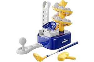 EagleStone Toddler Golf Set with Foot Pedal Launcher, Kids Golf Toy for Ages 3-8, Includes Adjustable Golf Club, 15 Balls & Golf Cart, Indoor&Outdoor Sports Gift for Boys and Girls