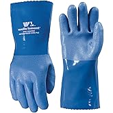 Wells Lamont PVC Chemical Resistant Gloves, Textured Grip, Gauntlet Cuff | Chemical Resistant, PVC Coated, Textured Grip, Cut Resistant, Gauntlet Cuff, Industrial Use