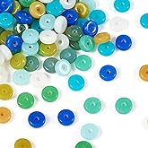 Cheriswelry 270pcs 6mm Glass Beads Flat Round Loose Spacer Beads Small Rondelle Bracelet Beads Crystal Handmade Craft Beads for DIY Earring Necklace Keychain Jewelry Making