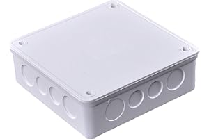 DJC Supply Co. 6" x 6" x 3" PVC Plastic Junction Conduit Box with 3/4" & 1" Pre molded Holes