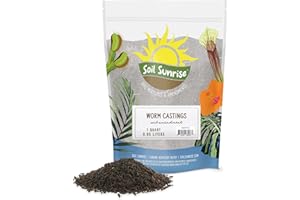 SOIL SUNRISE Premium Organic Worm Castings (1 Pound); 1QT All Natural Soil Additive, Builder, and Fertilizer