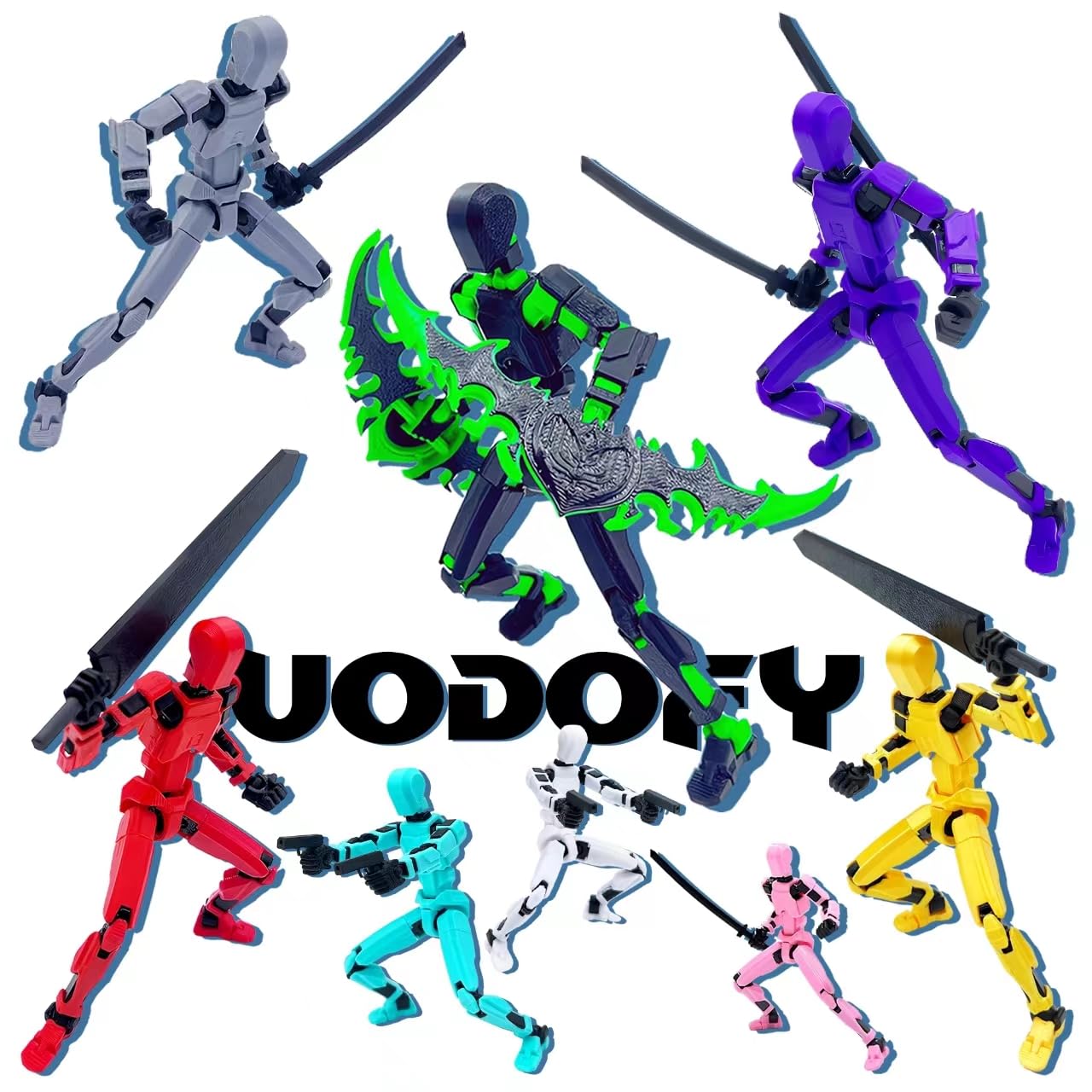 (Assembly Completed) T13 Action Figure Set, 3D Printed Toys Robo 13 Action Figure,Dummy 13 Titan 13 Action Figure (Canal Blue)