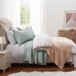 SunStyle Home Quilt Set King Sage Green Lightweight