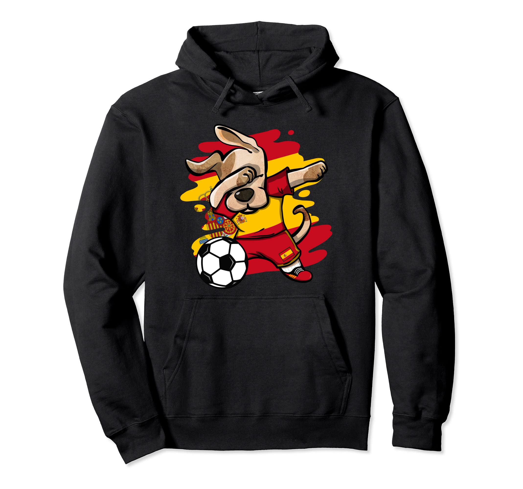 Dabbing Dog Spain Soccer Fans Jersey Spanish Football Lovers Pullover Hoodie