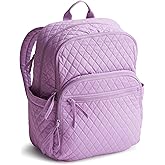 Vera Bradley Women's Large Bancroft Backpack - Premium Cotton, Purple Rhapsody, One Size