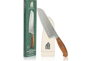 Bloomhouse - Oprah's Favorite Things - 7 Inch German Steel Santoku Knife W/Italian Olive Wood Forged Handle