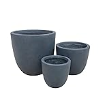 Kante 18",14",10" Dia Concrete Round Planters