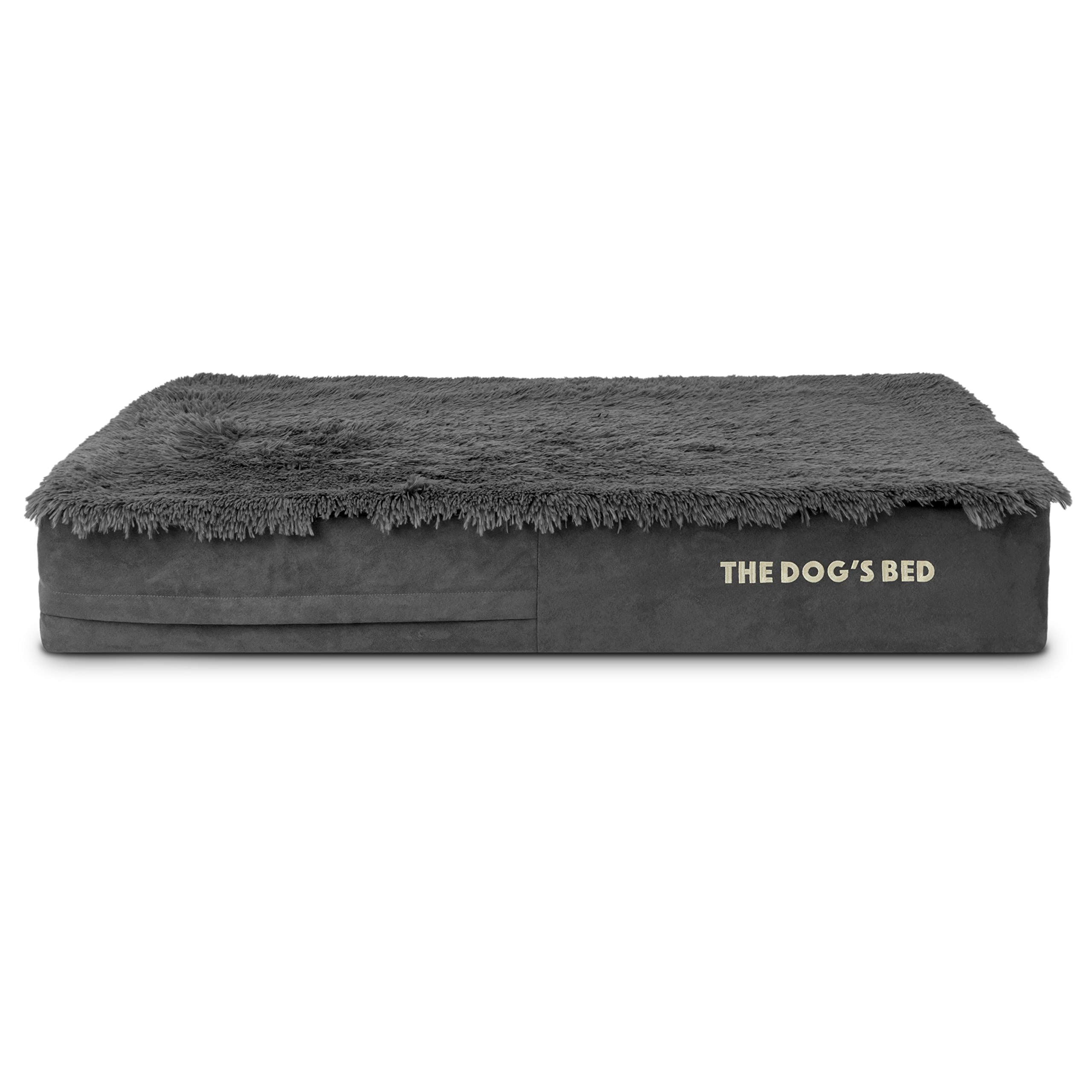 The Dog’s Bed Cover – Replacement Cover, Grey Fur, Large, 15cm