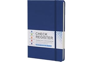 Coozment Check Register-Check registers for Personal Checkbook,Income and Expense Log Book,Account Checkbook Register,Colored Inner Page,Hardcover,5.7"×8.3" (Space Blue)