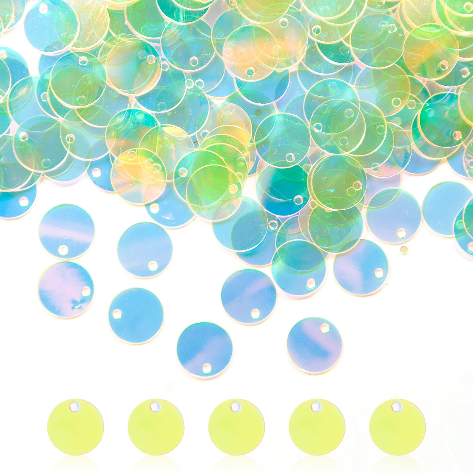 2800 Pcs Flat Round Loose Sequins,10 mm Large