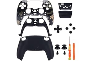 COOLERAGE Replacement Housing Shell for PS5 Controller,Faceplates Replacement kit for PlayStation 5 Controller,Includes Front and Back Shell,Thumbsticks,Touch Pad, Buttons (Glossy Black)