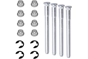LLII 16PCS Door Hinge Pin for Chevrolet GMC 1988-2002 C1500 C2500 K1500 K2500 K3500 Suburban Tahoe Jimmy Yukon, Door Hinge Roll Pins and Bushings Repair Kit with E-Ring Clamp 15685040 15562609