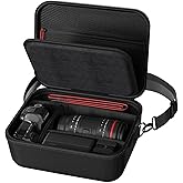 ProCase Hard Shell Camera Case for Canon Rebel T7/EOS R100/R50/DSLR/SLR/Nikon/Sony/Mirrorless Cameras, Soft Padded Digital Camera Travel Bag with 1 Shoulder Strap and 3 Adjustable Dividers -Black