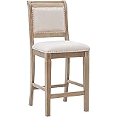 Linon Home Decor Products Newton Natural Counter Stool, Grey Wash