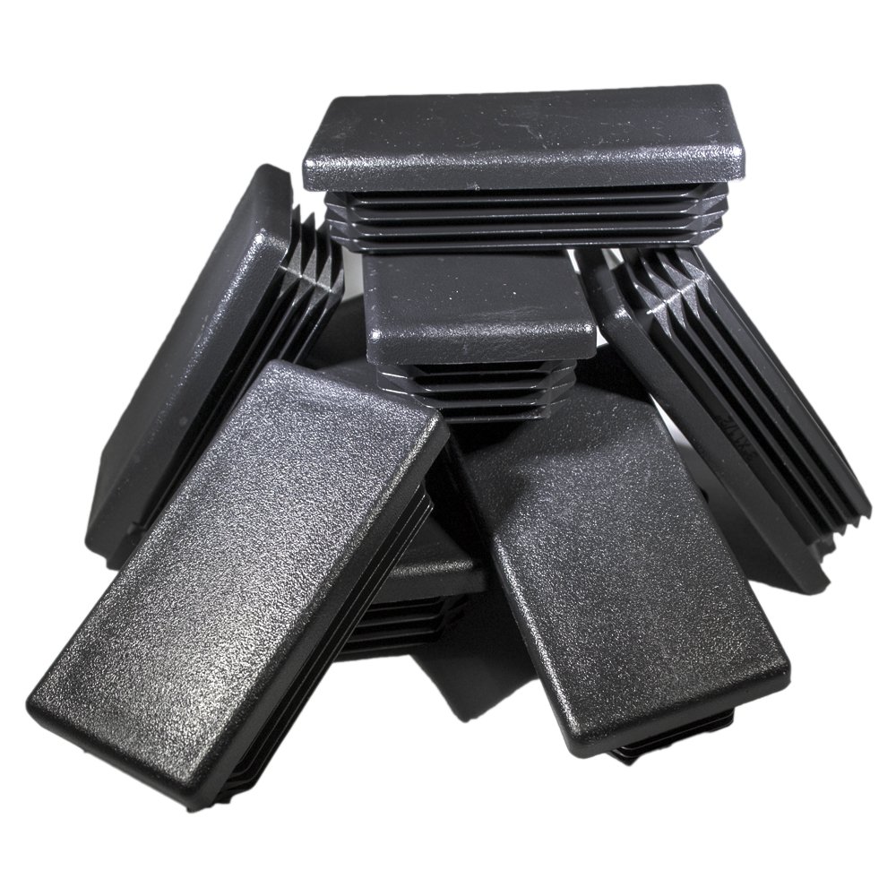 Prescott Plastics 1 1/2 x 3 Inch Rectangle Black Plastic Plug End Cap 10 tillescenter Biscuits