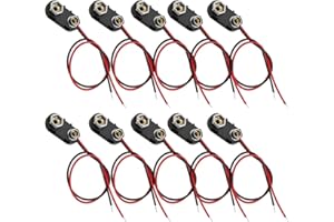 10 Pcs 9V Battery Connector Clip with Lead Wires Harness Holder I-Type Housing Pigtail Snap for 9volt Terminals I-Type Housin