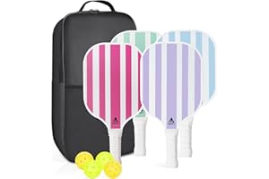 AOBORTY Pickleball Paddles 4 Pack - USAPA Light Graphite Premium Rackets Fiber Face & Polymer Honeycomb Core Pickleball Set with 4 Outdoor Indoor Balls Including Portable Carry Bag