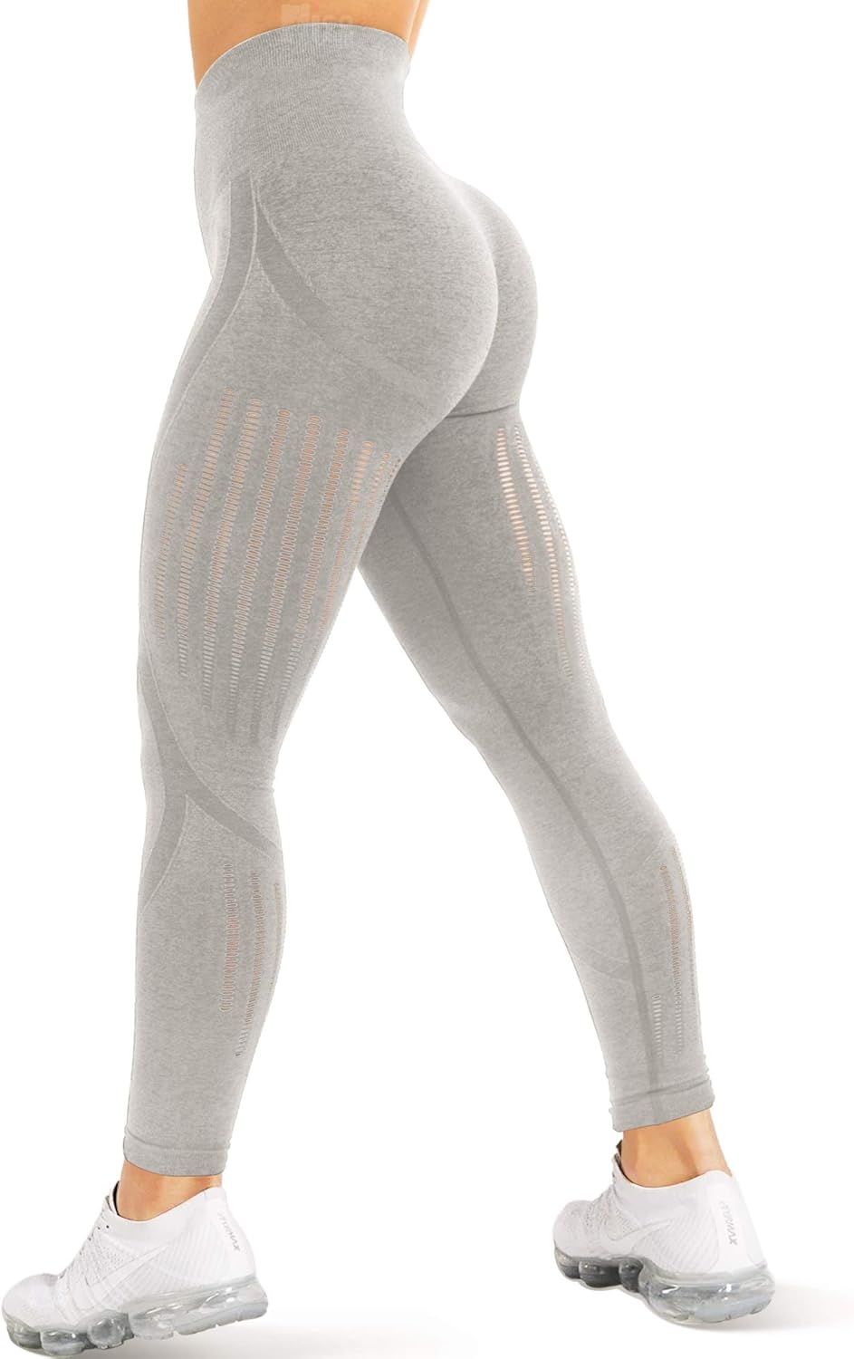 HIGORUN Women Seamless Leggings Smile Contour High Waist Workout Gym Yoga Pants: Clothing