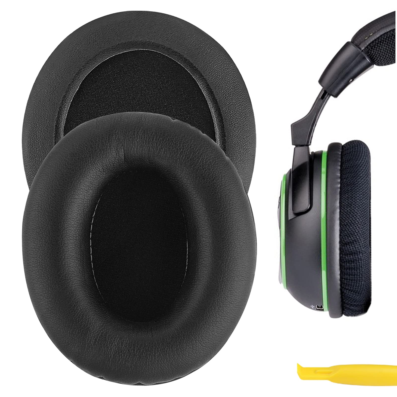Geekria Replacement Ear Pads for Turtle Beach Stealth 500X/ Stealth XP200, Call of Duty Black Ops II KILO, Tango, X-Ray, Ghosts Ear Force Shadow, Phantom Gaming Headphones (Black)