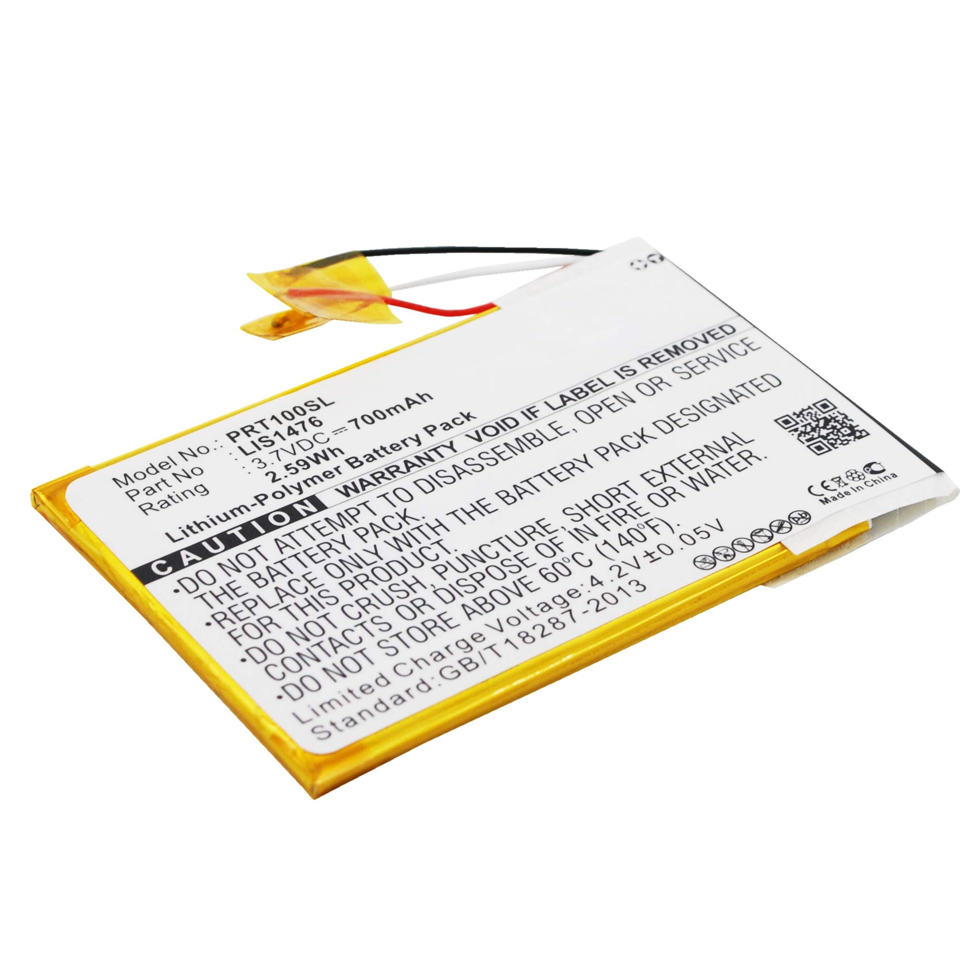 subtel 1x Battery for Tablet Compatible with Sony PRS-T1, PRS-T2, PRS-T3, LIS1476 - (700mAh, 3.7V)