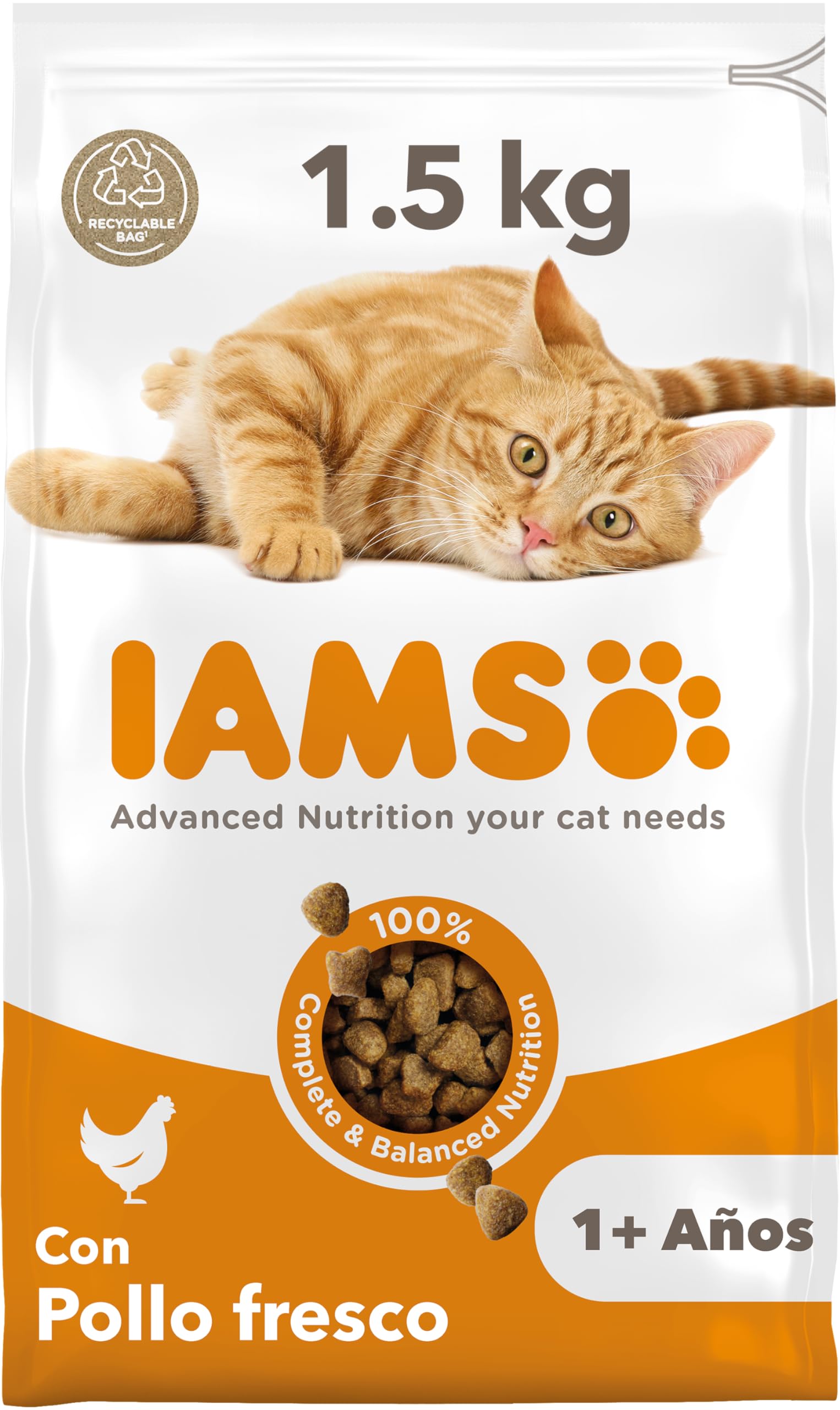 IAMS Dry Cat Food with Chicken - Dry Cat Food 1-6 Years 1.5kg