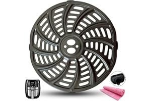 HEISENLIN 6QT Air Fryer Replacement Crisper Tray for Gourmia GAF698/GAF686 Air Fryers, Upgraded Air Fryer Grill Plate, Grill 