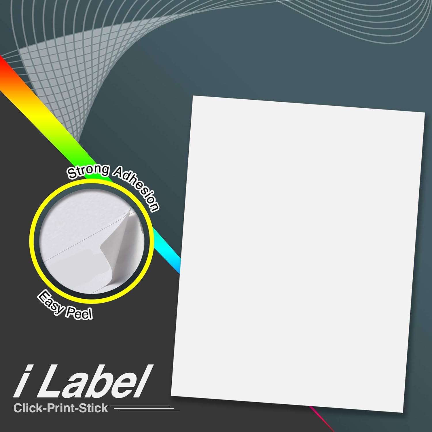 iLable 8.5" x 11" Full Sheet Sticker Paper for Laser & Inkjet Printers[50 Sheets, 50 Labels] : Office Products