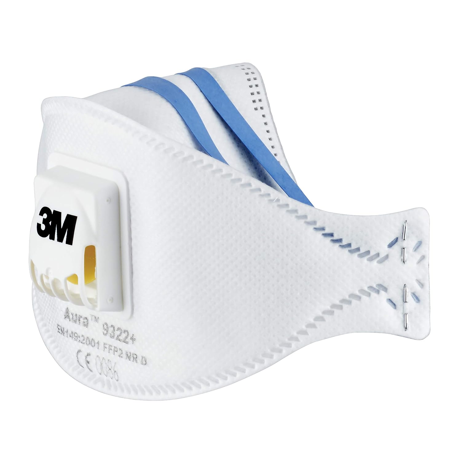 3M 9322+ Flat Fold Particulate Respirator, FFP2 - White (2-Piece), 2 count (Pack of 1) - Image 3