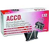 ACCO Binder Clips, Medium, 12/Box (72050)