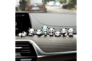 YGMONER 8 Pcs Mini Figurine Car Dashboard Decoration Cute Car Interior Ornaments Cake Toppers (Panda)