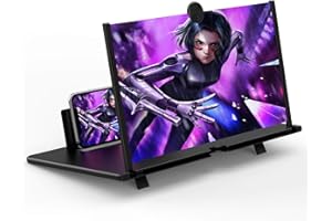 Phone Screen Amplifier-Thin Foldable Phone Screen Magnifier,HD Foldable Portable Screen Amplifier with Stand for Movies & Gam