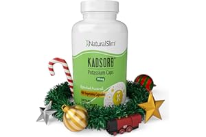 NaturalSlim Natural Potassium Citrate Gluconate 99 mg - Kadsorb Supports Electrolyte Balance & Normal pH - Absorbable Potassium Supplements with Essential Minerals - Non GMO 400 Capsules 1 Pack