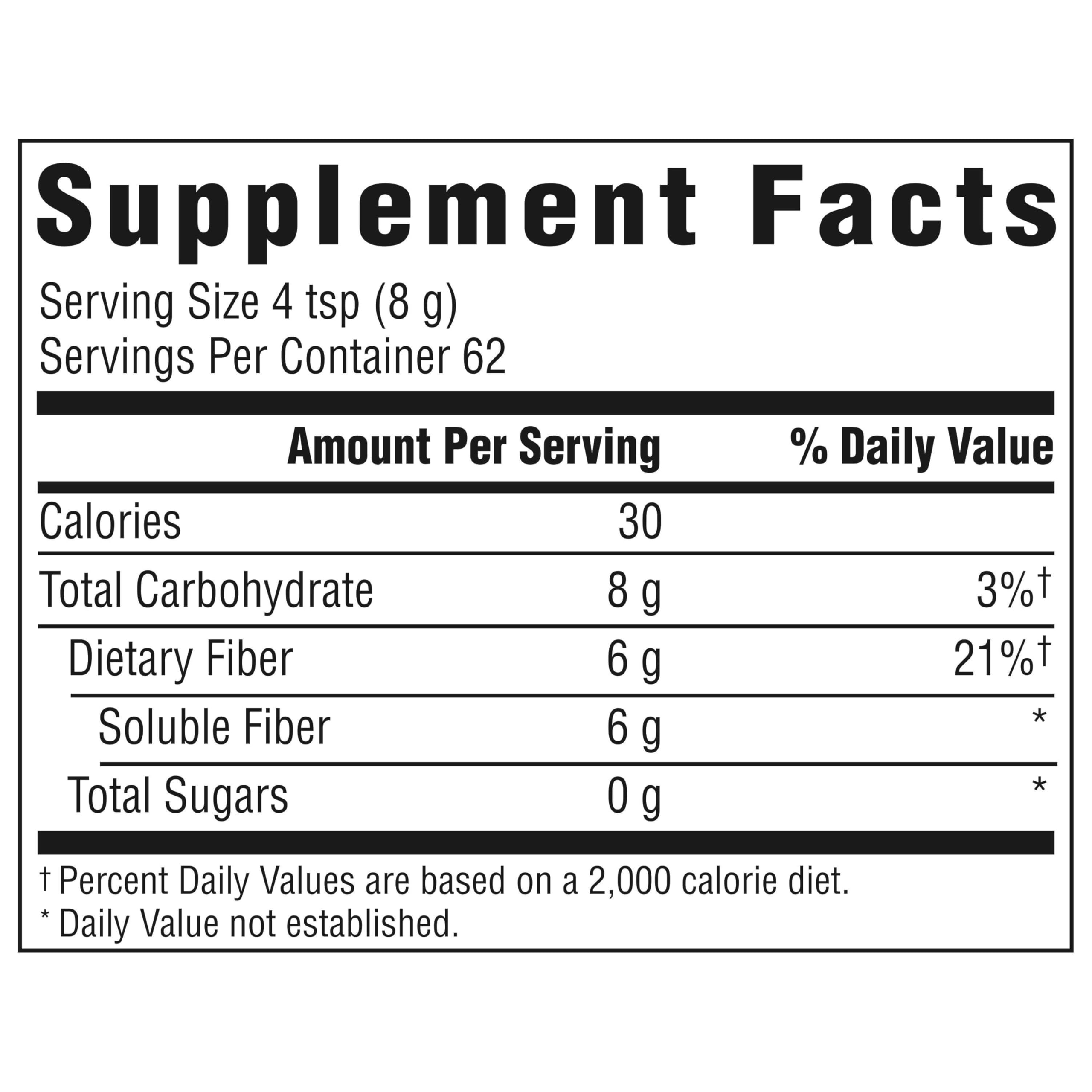 Benefiber Daily Prebiotic Fiber Supplement Powder for Digestive Health, Unflavored - 125 Servings (17.6 Ounces)
