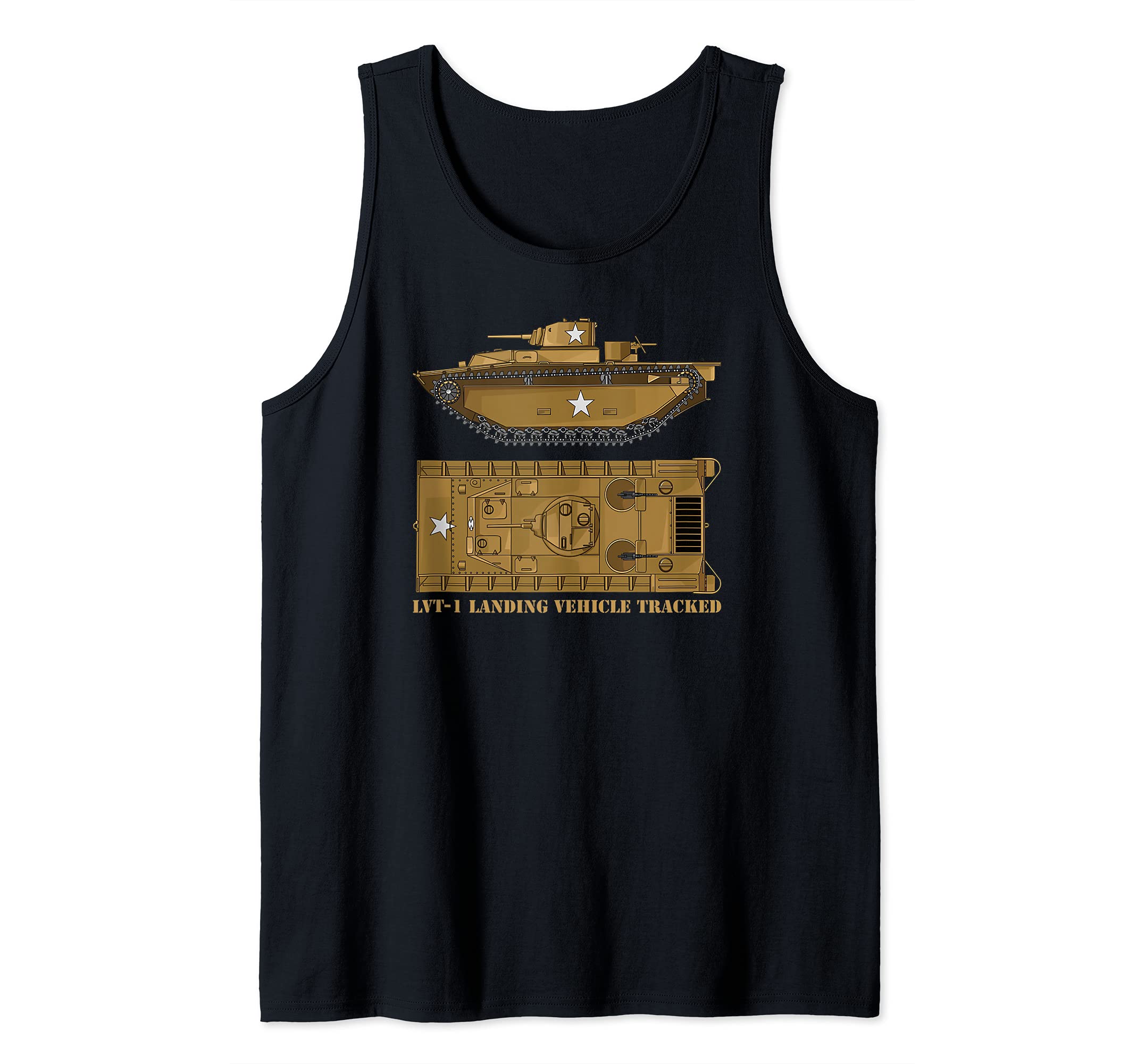 LVT-1 Landing Vehicle Tracked American WW2 Diagram Tank Top