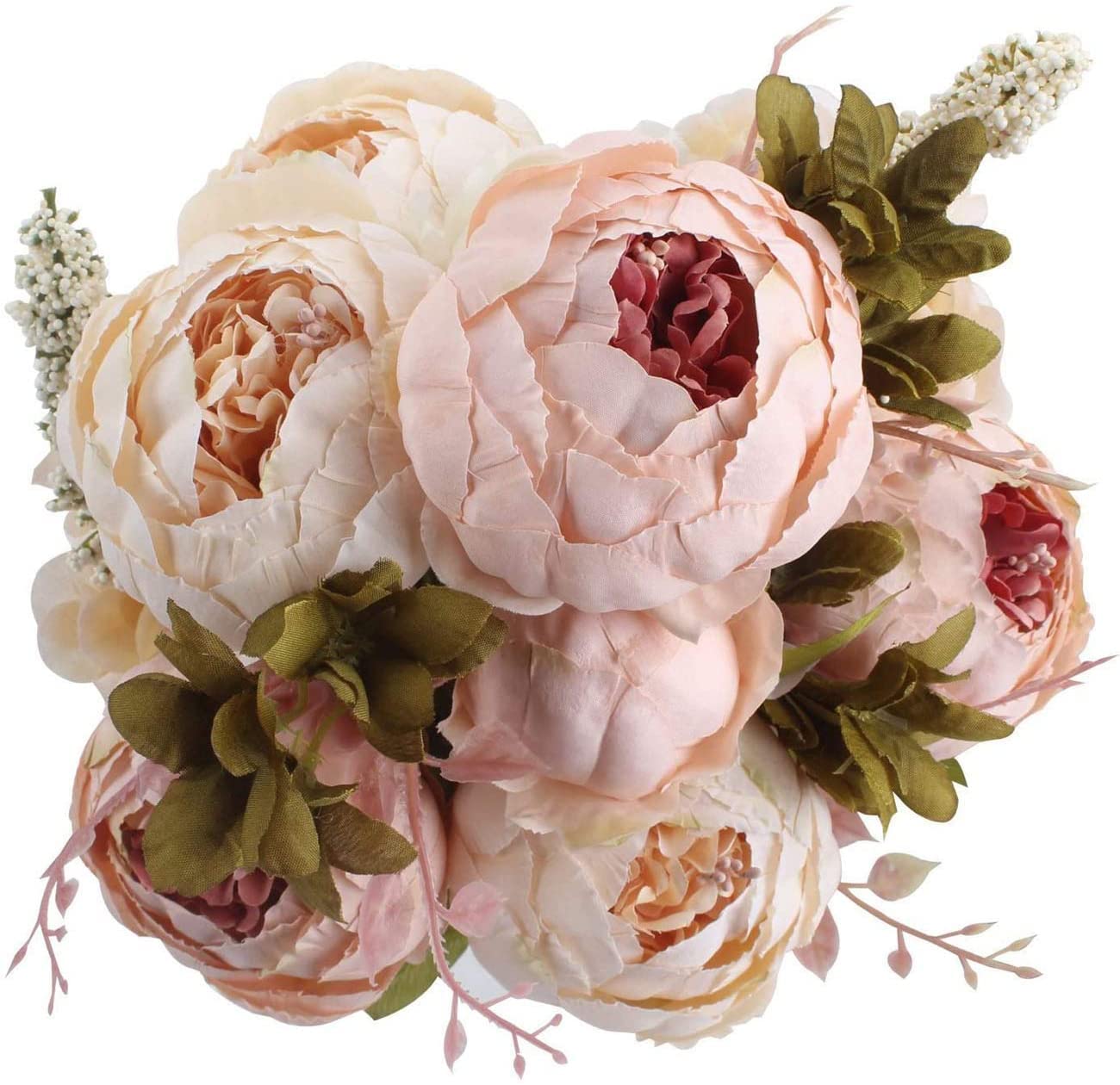 JOYHAZE 1 Pack Artificial Peony Bouquet, 19'' Silk Big Peonies Faux Flowers with Buds for Wedding Home Party Office Decor, Table Centerpieces, DIY Floral Arrangements (Light Pink) — image 1
