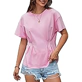 Avanova Women Peplum Top T Shirts Babydoll Short Sleeve Summer Tee