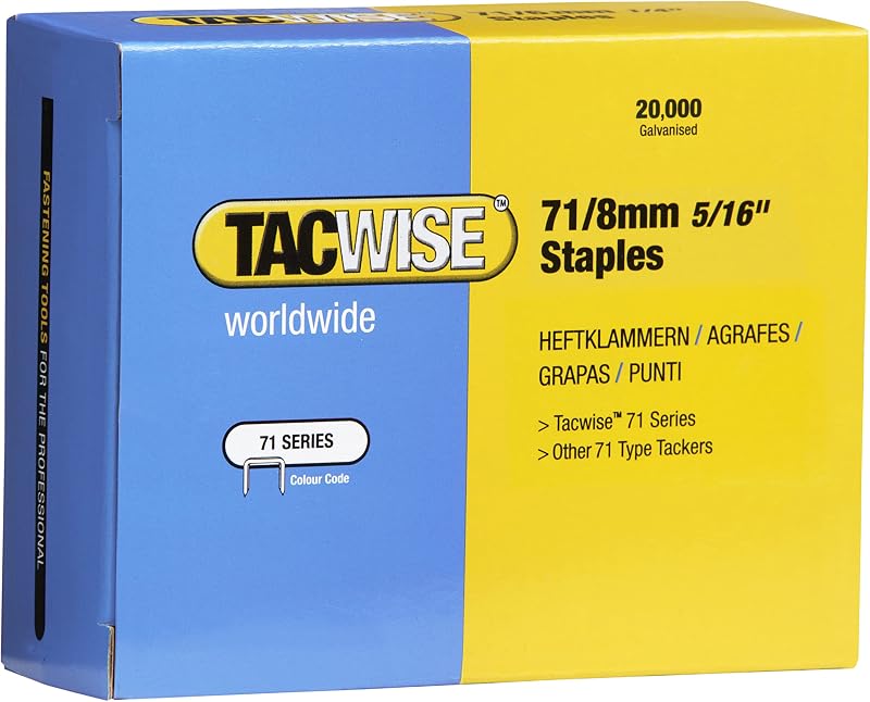 Tacwise 0368 Type 71 8 mm Galvanised Upholstery Staples Pack