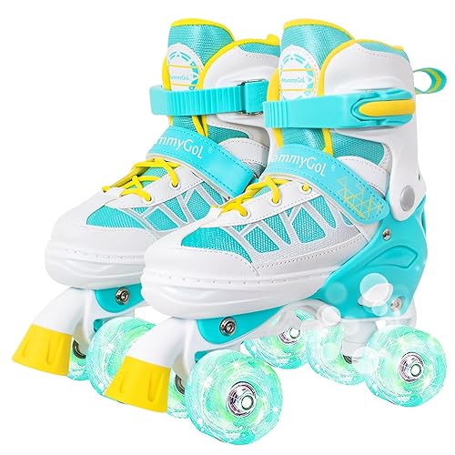 MammyGol Roller Skates for Kids Boys Girls, Adjustable Quad Skates